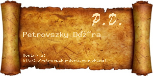 Petrovszky Dóra névjegykártya