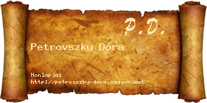 Petrovszky Dóra névjegykártya