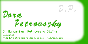 dora petrovszky business card